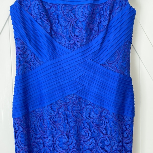 Tadashi Shoji Full Length Women’s Blue Lace Vintage Dress - Size 12 - Picture 3 of 16